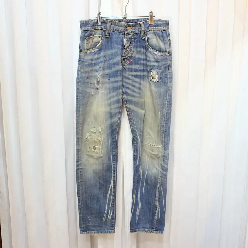 [BUNJANG] Dsquared2 30-inch Distressed Denim Pants / 30인치 디스퀘어드 찢청 데님 팬츠 b952