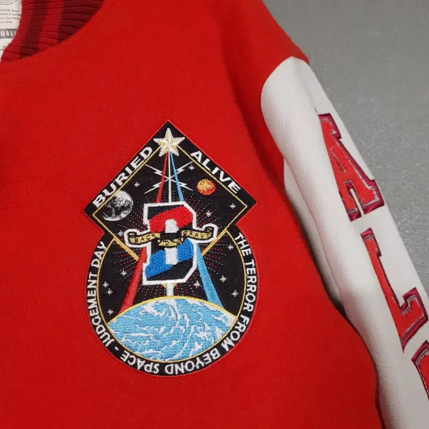 [BUNJANG] Buried Alive 7th Anniversary Big Logo Patch Quilted Varsity Stadium Jacket / S) 베리드얼라이브 7주년 빅로고 패치 누빔 바시티 스타디움 자켓 점퍼