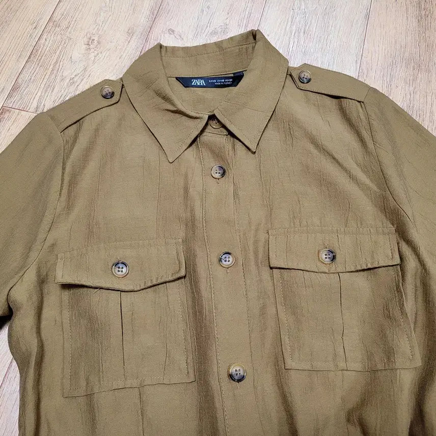 [BUNJANG] ZARA Belted Shirt Dress Camel Beige / 자라(ZARA) 벨티드 셔츠원피스 44-55 새상품