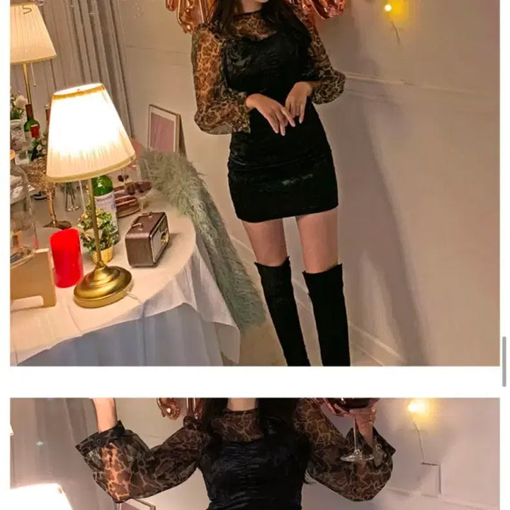 [BUNJANG] Hoppi See-Through Blouse / [새상품] 호피 시스루 블라우스, 섹시파티룩