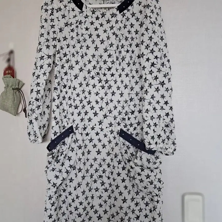 [BUNJANG] THE DAY Linen Blend Star Pattern Dress Size 55 / THE DAY린넨 혼방 별 패턴  원피스 55
