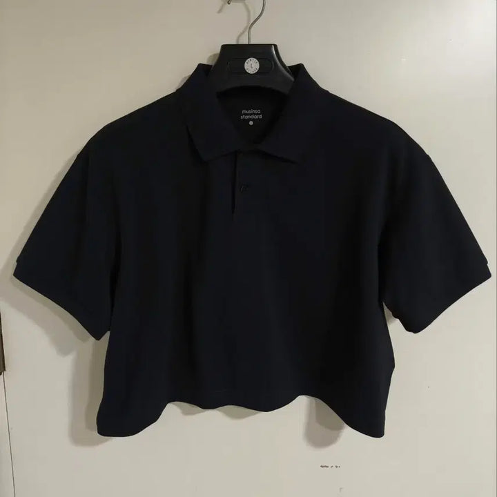 [BUNJANG] Musinsa Standard Oversized Cropped Pique Polo Shirt Navy / L 무신사 스탠다드 오버사이즈 크롭 피케 폴로 셔츠 네이비