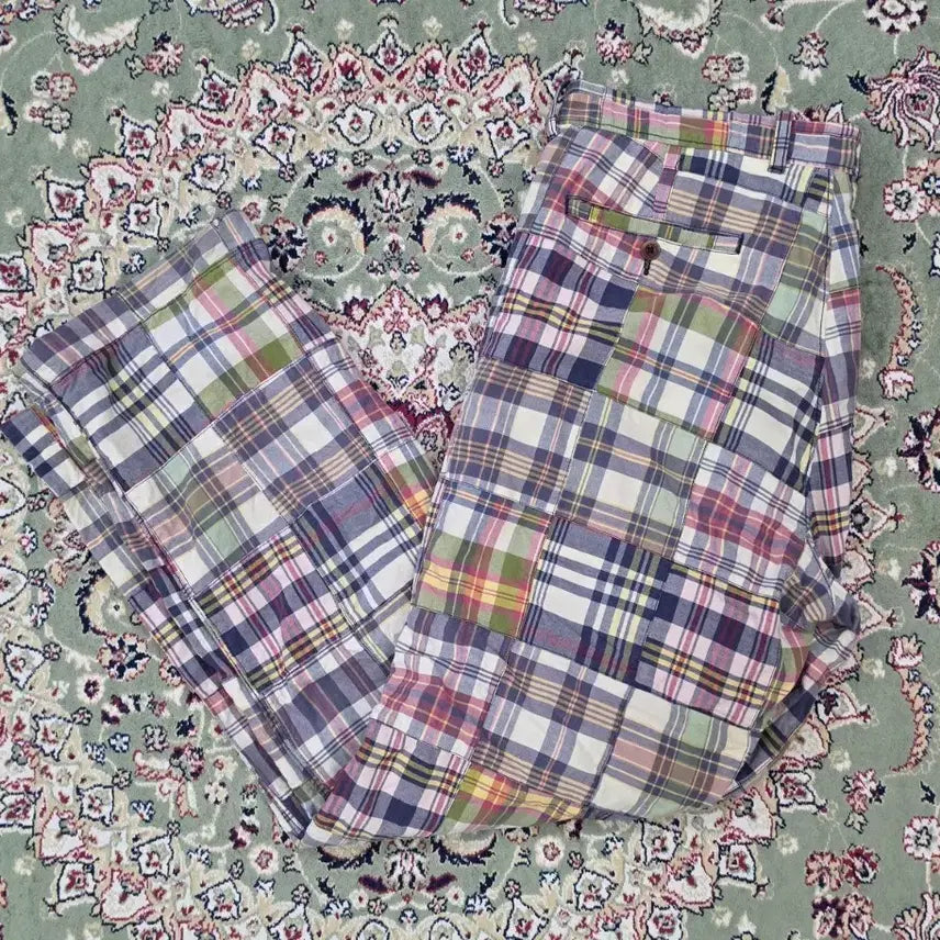 [BUNJANG] J.Crew Vintage Madras Patchwork Pants / [최종할인] 제이크루 빈티지 마드라스 패치워크 팬츠 36 34사이즈감