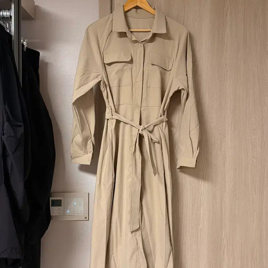 [BUNJANG] Cape Trench Long Dress / 케이프 트렌치 롱원피스