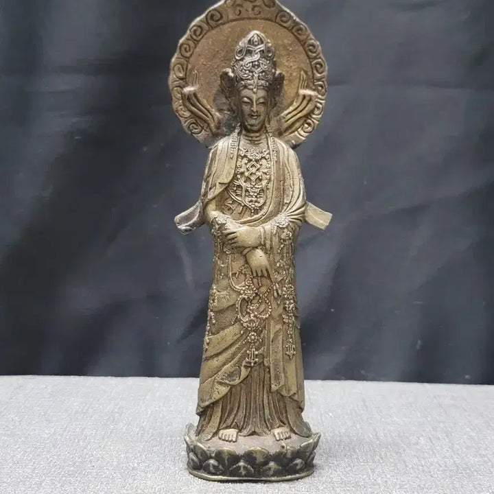 [BUNJANG] Brass Guanyin Statue / 황동 구세관음상 불상