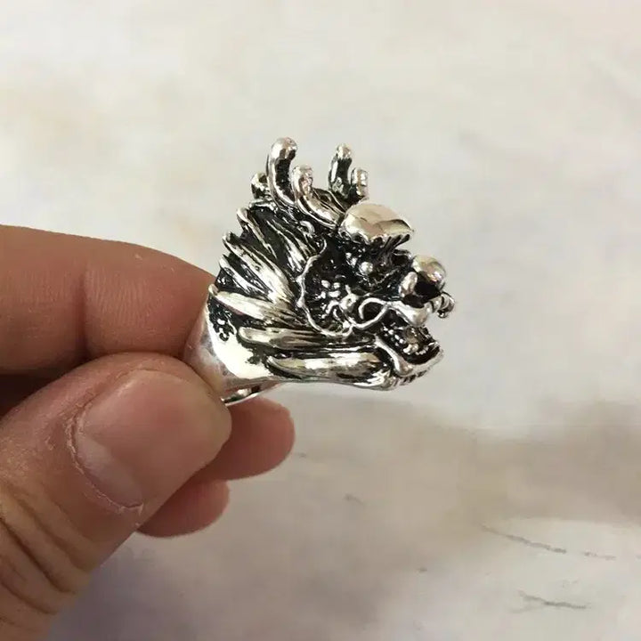 [BUNJANG] Dragon Head White Copper Ring / 용 머리가 세밀한 백동반지  /요316