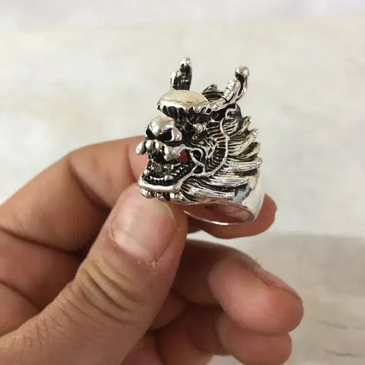 [BUNJANG] Dragon Head White Copper Ring / 용 머리가 세밀한 백동반지  /요316