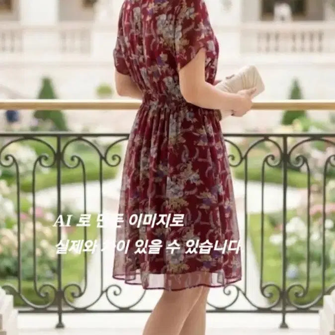 [BUNJANG] Biclique Chiffon Midi Dress / 66/88-98-160/비꼴리끄 쉬폰 허리 밴딩 미디 윈피스