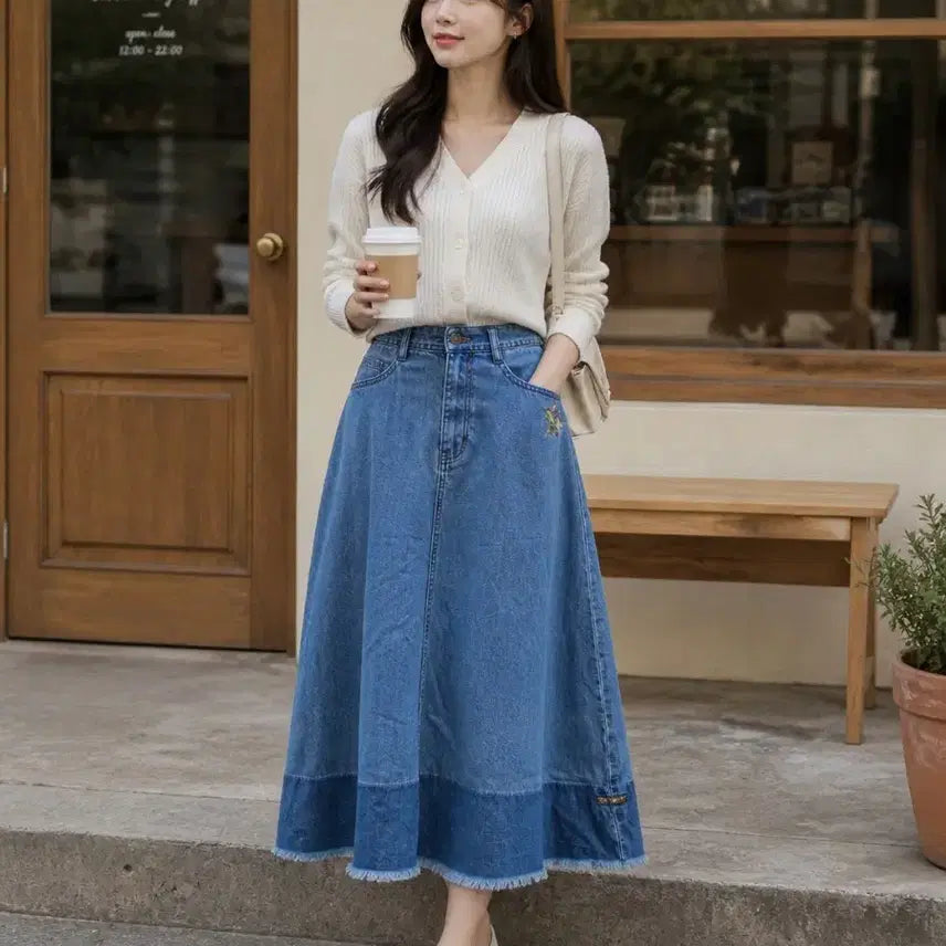 [BUNJANG] Thursday Island Vintage Denim Skirt / 써스데이아일랜드 빈티지 데님 스커트 25~26