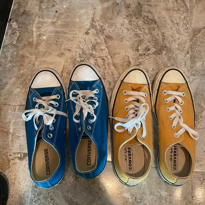 [BUNJANG] Converse Chuck Taylor Low Top Sneakers - Yellow/Blue - Size 250 - Bundle Set / 컨버스 척테일러 로우컷 스니커즈 노랑/파랑 250 일괄판매