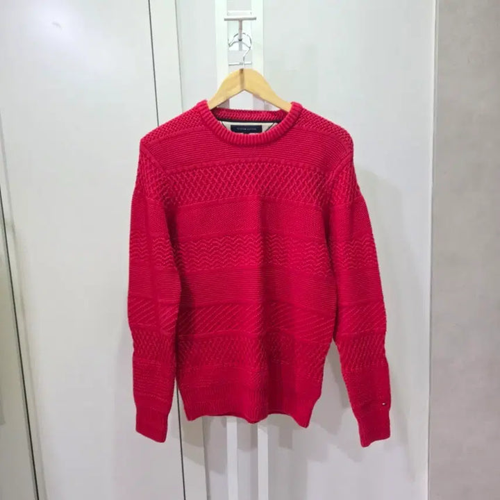 [BUNJANG] Tommy Hilfiger Red Knit Sweater / 타미힐피거 레드 니트 스웨터