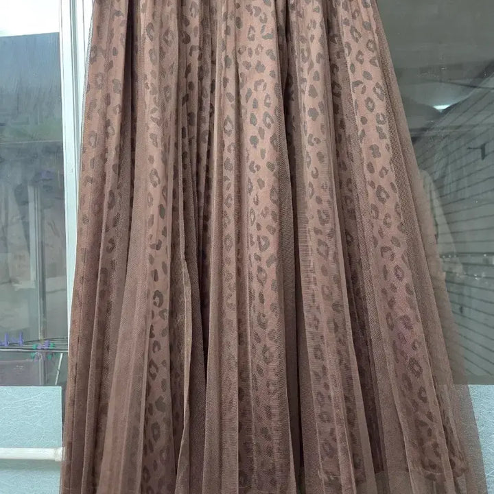 [BUNJANG] Leopard Long Tulle Skirt Brown / 레오파드 롱 튜튜 스커트 브라운