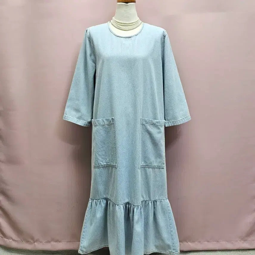 [SOLD OUT] 연청 포켓 프릴 롱원피스