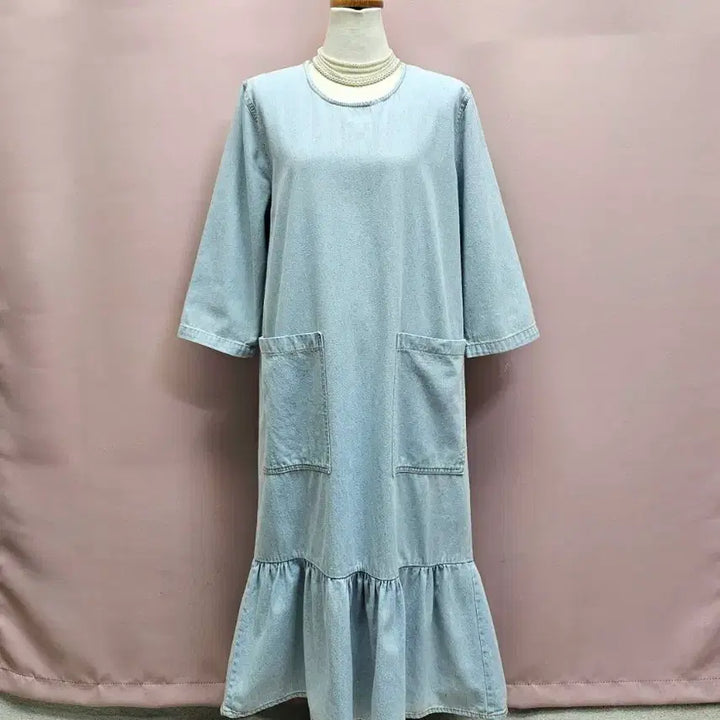 [SOLD OUT] 연청 포켓 프릴 롱원피스