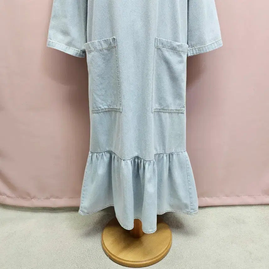 [SOLD OUT] 연청 포켓 프릴 롱원피스