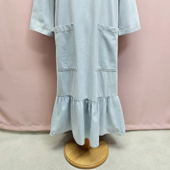 [SOLD OUT] 연청 포켓 프릴 롱원피스