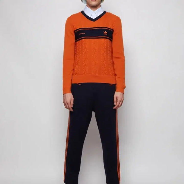 [BUNJANG] Wales Bonner x Adidas Knit Sweater Orange Navy / 웨일즈보너 아디다스 니트