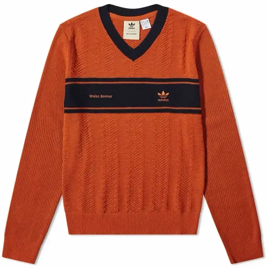 [BUNJANG] Wales Bonner x Adidas Knit Sweater Orange Navy / 웨일즈보너 아디다스 니트
