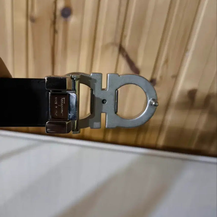 [BUNJANG] Salvatore Ferragamo Gancini Black Leather Belt / 페라가모 간치니 블랙 레더 허리 벨트