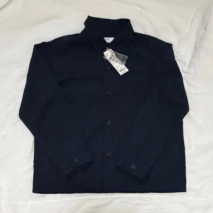 [BUNJANG] Uniqlo Linen Shirt Jacket Navy (Unisex) M / [새 상품] 유니클로 린넨셔츠자켓 m(남녀공용)