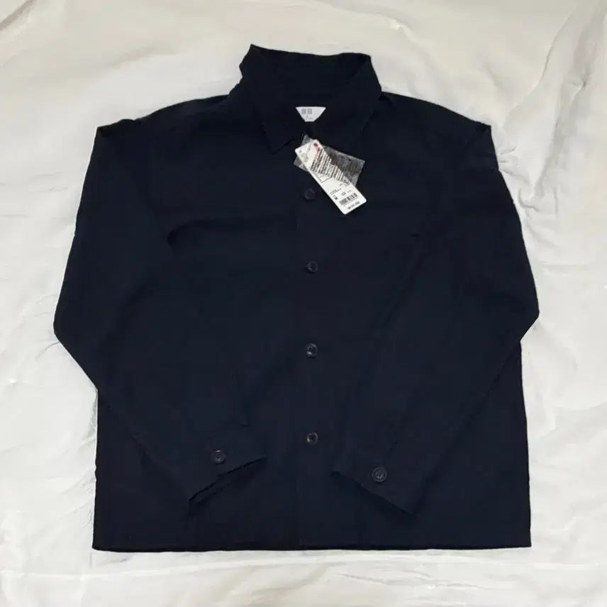 [BUNJANG] Uniqlo Linen Shirt Jacket Navy (Unisex) M / [새 상품] 유니클로 린넨셔츠자켓 m(남녀공용)