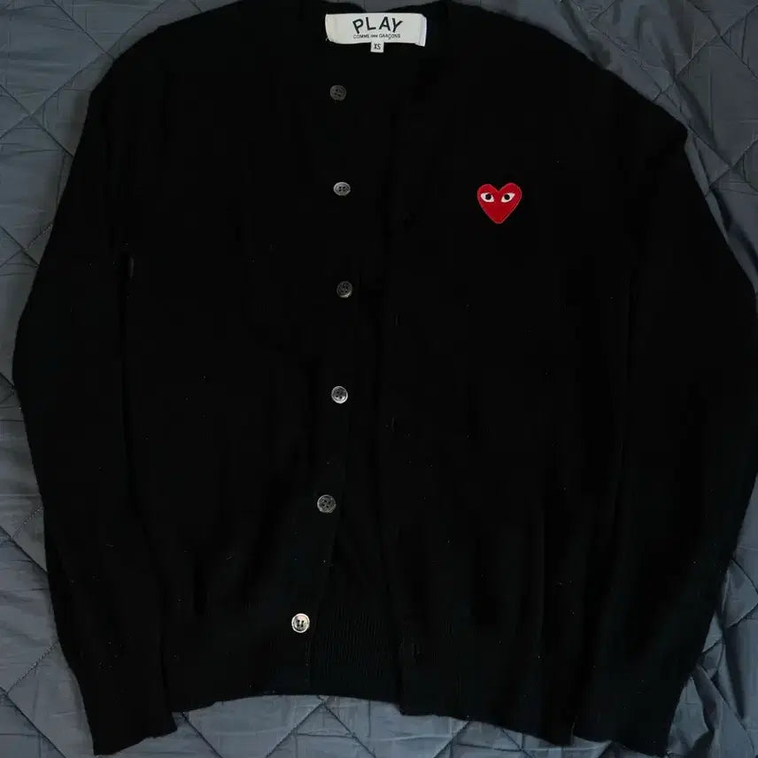 [BUNJANG] Comme des Garçons Cardigan Black Heart Logo XS / 꼼데 가디건