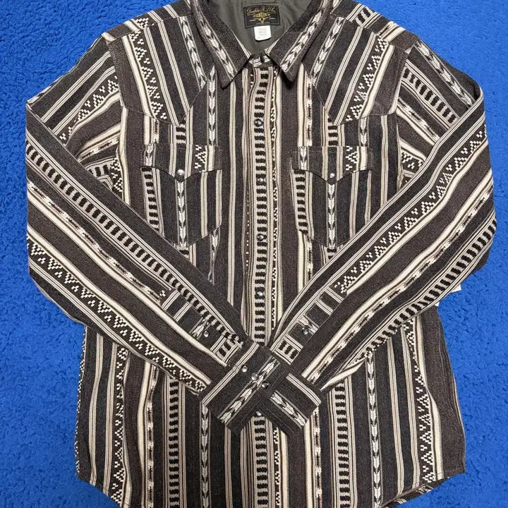 [SOLD OUT] [BUNJANG] RRL Slim Fit Knit Jacquard Western Shirt / RRL 슬림핏 니트 자카드 웨스턴 셔츠 L