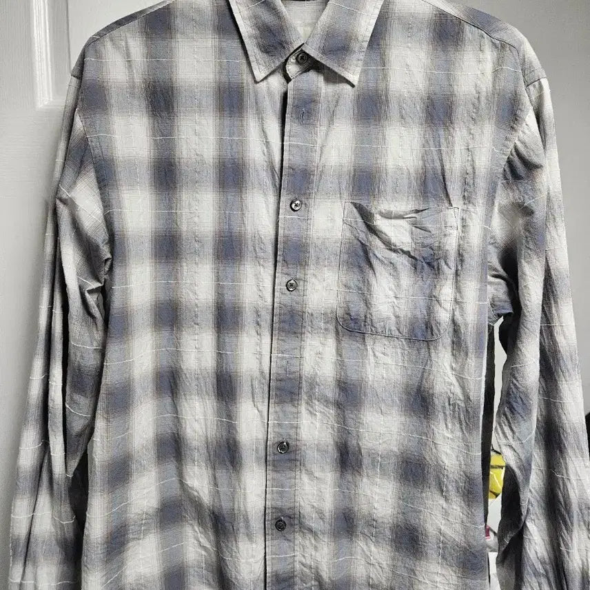 [BUNJANG] The Row Grid Ombre Checked Shirt - Ash Grey / 인더로우 그리드 옴브레 체크 셔츠 - 애쉬 그레이 2사이즈