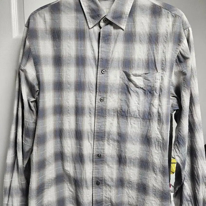 [BUNJANG] The Row Grid Ombre Checked Shirt - Ash Grey / 인더로우 그리드 옴브레 체크 셔츠 - 애쉬 그레이 2사이즈