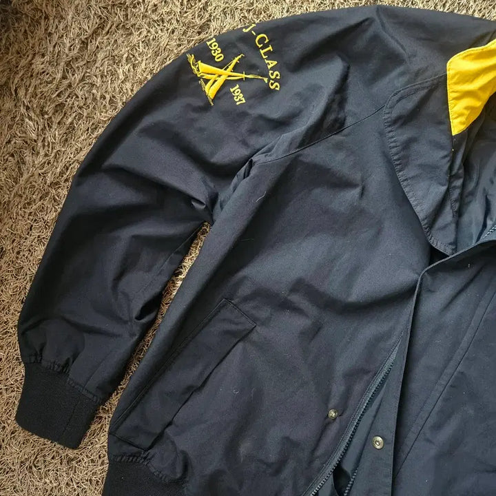 [BUNJANG] Nautica Old School Spellout Nylon Zip-Up Bomber Jacket (M) / 노티카 올드스쿨 스펠아웃 나일론 집업 봄버자켓 M size