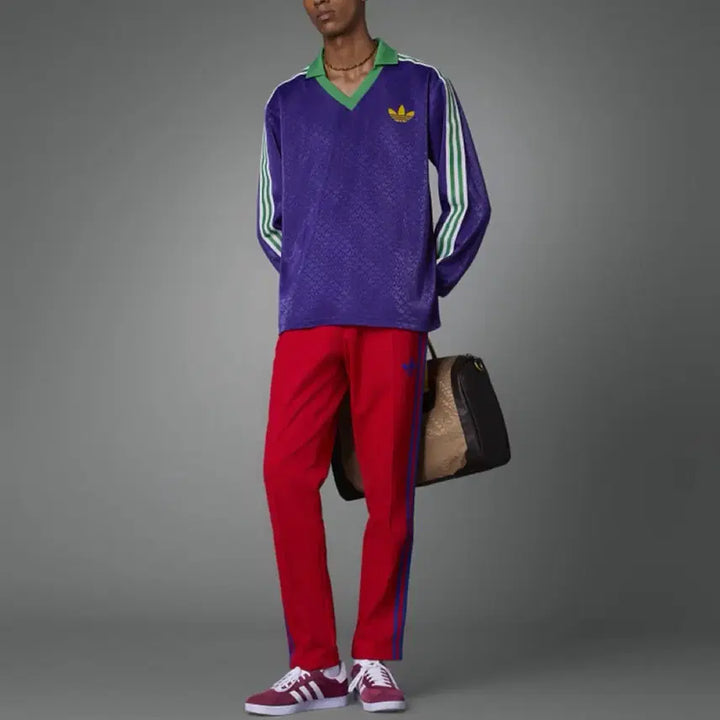 [BUNJANG] Adidas Purple/Green Three-Stripes Jersey / 아디다스 퍼플/그린 삼선 져지