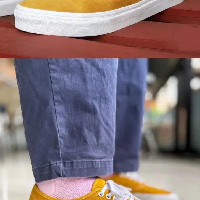 [BUNJANG] Vans Authentic Pig Suede Mango Yellow Sneakers / 반스 어센틱 피그 스웨이드 망고 235 노랑색 스니커즈 운동화