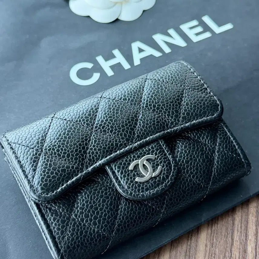 [BUNJANG] Chanel Snap Card Holder Silver Hardware / 정품) 샤넬 똑딱이 카드지갑 은장