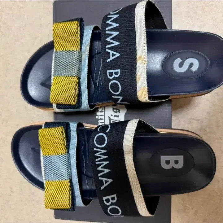 [BUNJANG] SCOMMAGNI Navy Logo Slide Sandals (Size 240) / 슈콤마비 슬리퍼  240