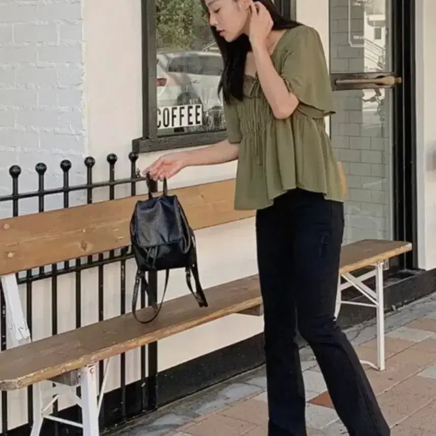 [BUNJANG] Chiffon Banding Blouse (Set of 2) / 쉬폰 밴딩 블라우스 2종