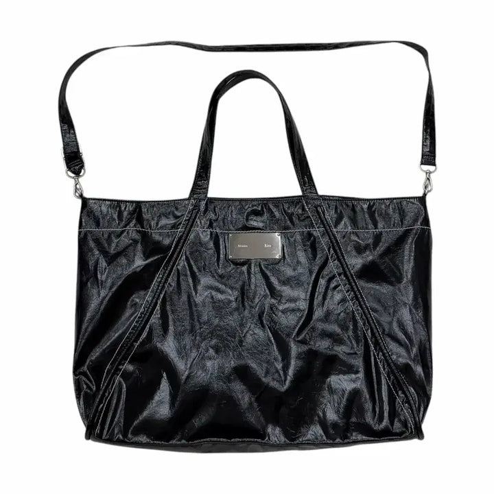 [BUNJANG] Matinkim Big Coating Tote Bag Crossbody Bag Black / 마뗑킴 빅코팅 토트백 크로스백 가방 블랙
