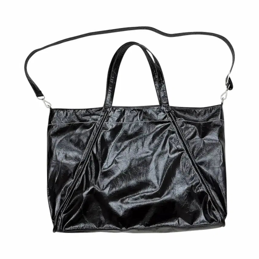 [BUNJANG] Matinkim Big Coating Tote Bag Crossbody Bag Black / 마뗑킴 빅코팅 토트백 크로스백 가방 블랙