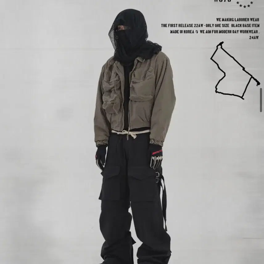 [BUNJANG] Wapworks W075 X2 Knee Bondage Cargo Pants / 왑웍스 Wapworks W075 X2 Knee bondage cargo
