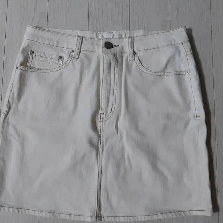 [BUNJANG] PLAC Ivory Cotton Denim Skirt (L) / 플랙 아이보리  면  데님 /새상품(L)