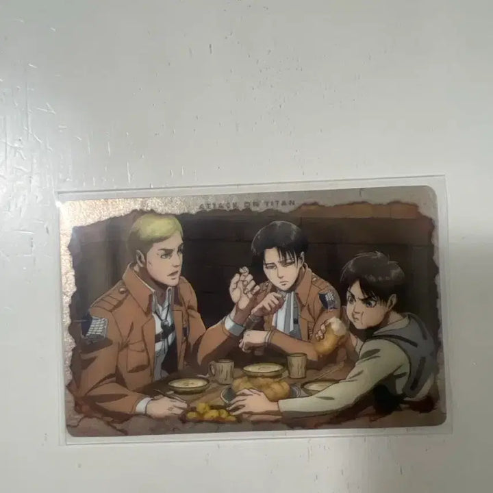 [BUNJANG] Attack on Titan Gold Foil Wafer Card Levi Eren Erwin / 진격의 거인 금박 웨하스 카드 리바이 에렌 엘빈
