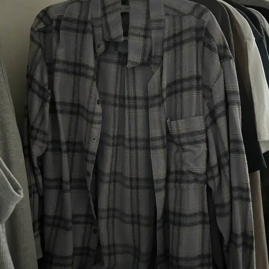 [BUNJANG] Arban Spread Check Shirt Pale Purple / 아르반 스프레드 체크 셔츠 페일 퍼플