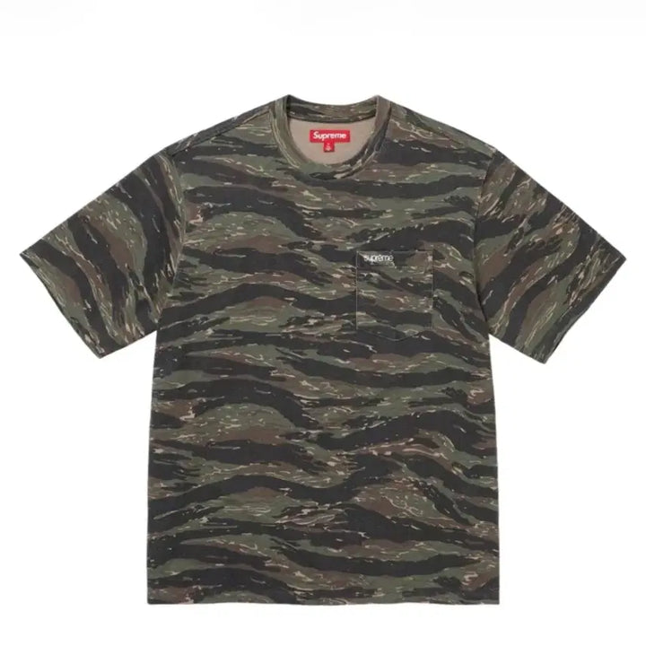 [BUNJANG] Supreme Tiger Camo Short Sleeve Pocket T-shirt SS24 / [슈프림] 숏슬리브 포켓 티셔츠 타이거 카모 24ss