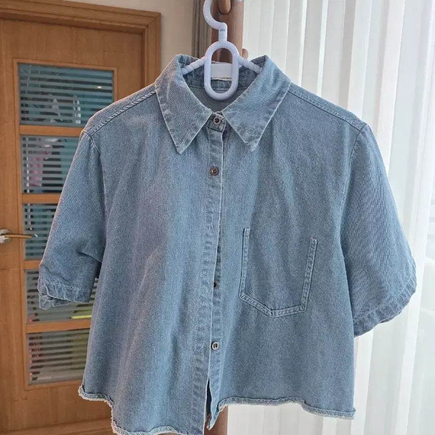 [BUNJANG] Cropped Denim Shirt / 크롭청남방