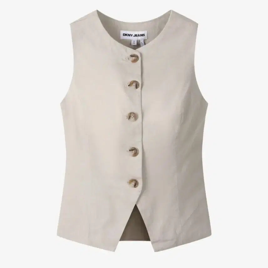 [BUNJANG] DKNY Linen Vest XS Beige / DKNY 린넨 베스트 xs