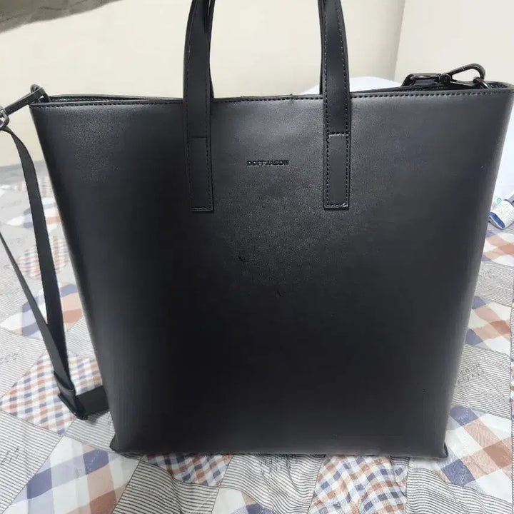 [BUNJANG] DoffJason Black Cowhide Tote Bag Shoulder Bag / DOFFJASON 블랙 소가죽 토트백 숄더백
