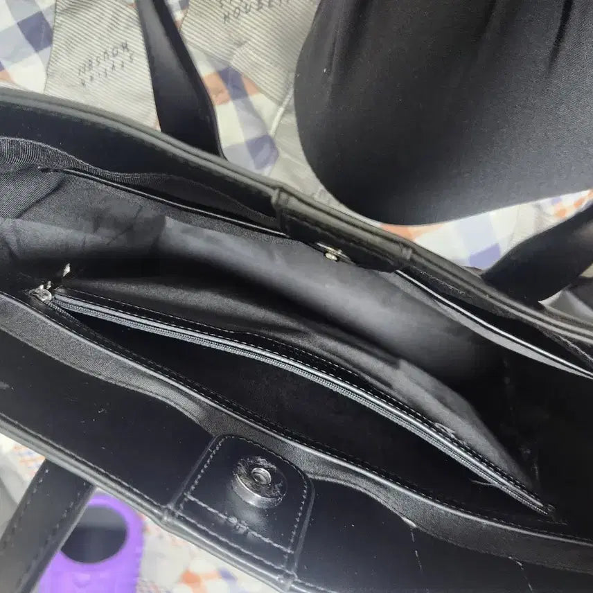 [BUNJANG] DoffJason Black Cowhide Tote Bag Shoulder Bag / DOFFJASON 블랙 소가죽 토트백 숄더백