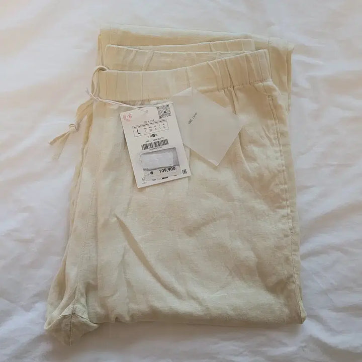[BUNJANG] Zara 100% Linen Pants Ivory L Size New / 32~34)자라 린넨100% 바지 L사이즈 아이보리 새상품