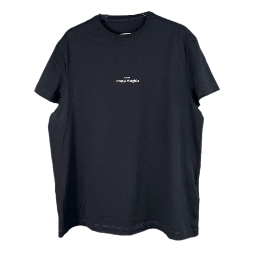 [BUNJANG] Maison Margiela Distorted Logo Short Sleeve T-Shirt Black Size 48 / [48] 메종 마르지엘라 디스토티드 로고 반팔 티셔츠