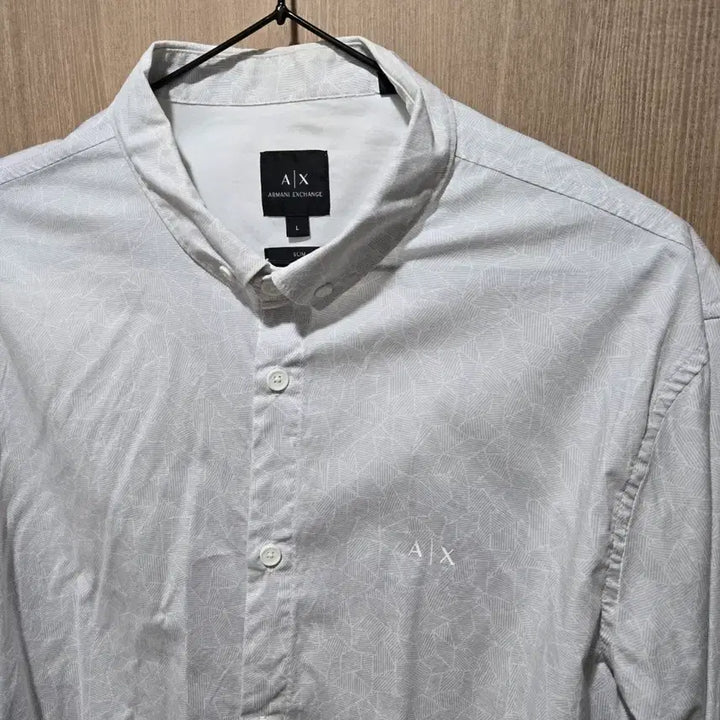 [BUNJANG] Armani Exchange L White Grey Pattern Shirt / 아르마니 익스체인지 셔츠 L / 상태 매우 좋음 / 백화점 정품