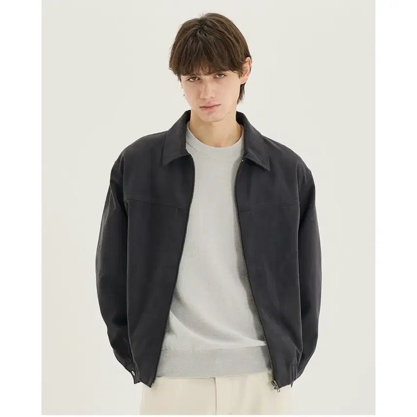 [BUNJANG] Mind Bridge Suede Blouson Jacket Dark Gray Size 100 / 마인드브릿지 스웨이드 블루종 자켓